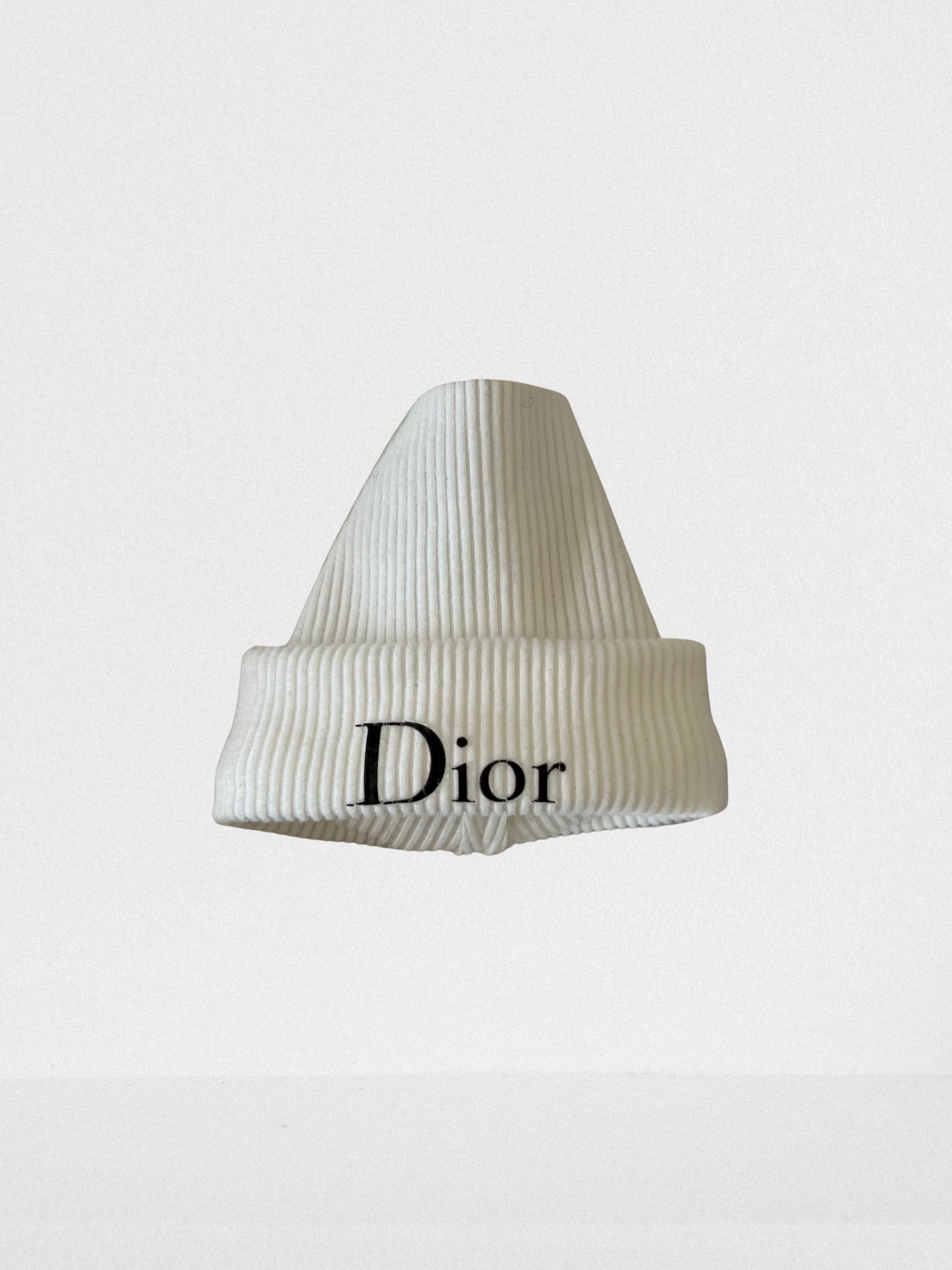 DIOR Inspired Winter Designer Set - White Ribbed Sweater & Matching Beanie (17cm)