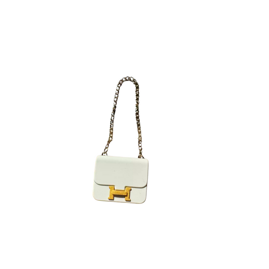 Hermes Inspired Constance Bag - White with Gold Accent