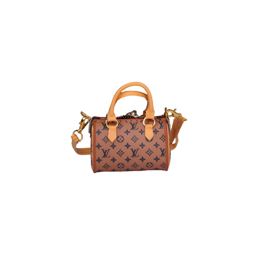 LV Inspired Mini Speedy Bag For Labubu Brown