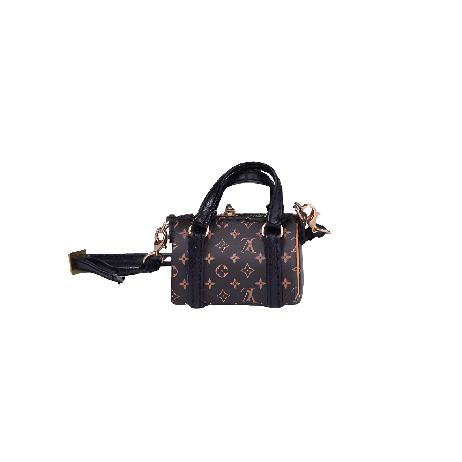 LV Inspired Mini Travel Bag For Labubu Black