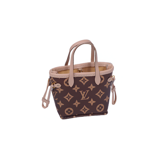 LV Inspired Miniature Monogram Neverfull Tote For Labubu Brown