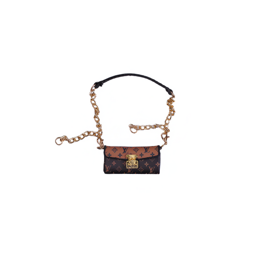 LV Inspired Miniature Monogram Trunk Clutch For Labubu