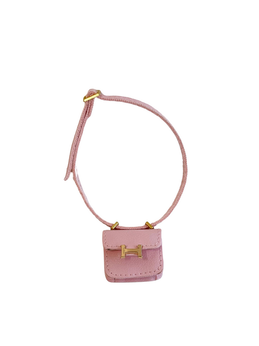 Labubu Mini Micro Flap Crossbody - Pink with Gold Accent