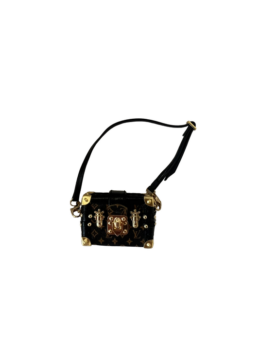Mini Trunk Crossbody Bag - Dark Monogram with Gold Hardware